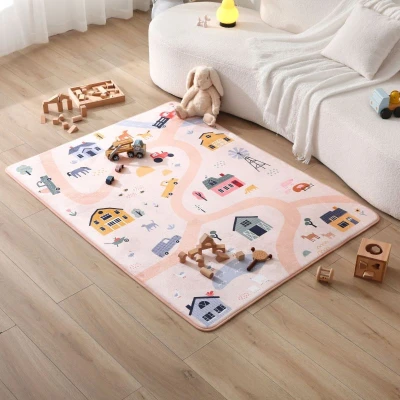 HAKUNA MATTE Mata piankowa dla dzieci Dywan do pokoju dziecięcego Coral Velvet z pianką memory 160 x 120 cm Farma | Pan Piksel