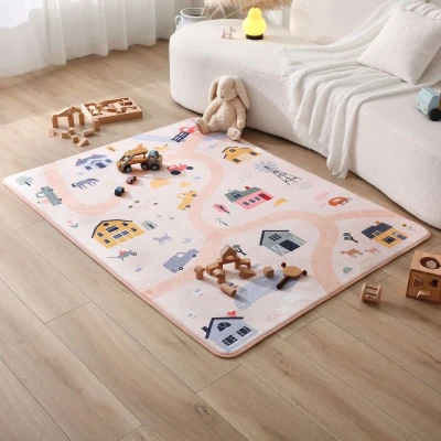 HAKUNA MATTE Mata piankowa dla dzieci Dywan do pokoju dziecięcego Coral Velvet z pianką memory 160 x 120 cm Farma | Pan Piksel