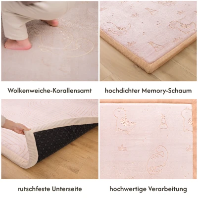 HAKUNA MATTE Mata piankowa świecąca w ciemności Dywan do pokoju dziecięcego Cloud Play Mat 170 x 120 cm Dinozaury | Pan Piksel