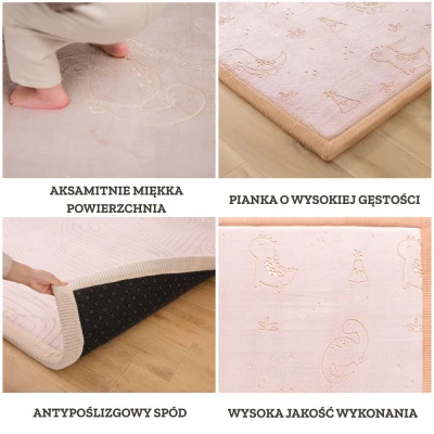 HAKUNA MATTE Mata piankowa świecąca w ciemności Dywan do pokoju dziecięcego Cloud Play Mat 170 x 120 cm Dinozaury | Pan Piksel