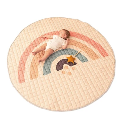 HAKUNA MATTE Pikowana mata do zabawy dla dzieci Okrągły dywan dziecięcy ⌀150 cm Tęcza Boho | Pan Piksel