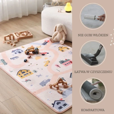 HAKUNA MATTE Mata piankowa dla dzieci Dywan do pokoju dziecięcego Coral Velvet z pianką memory 160 x 120 cm Farma | Pan Piksel