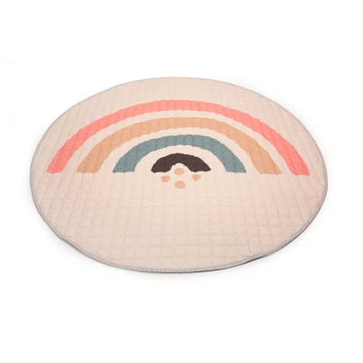 HAKUNA MATTE Pikowana mata do zabawy dla dzieci Okrągły dywan dziecięcy ⌀150 cm Tęcza Boho | Pan Piksel