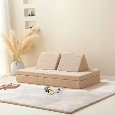 HAKUNA MATTE Sofa do pokoju dziecięcego Kanapa do zabawy Kids Play Couch 150 x 66 x 52.5 cm Beżowa | Pan Piksel