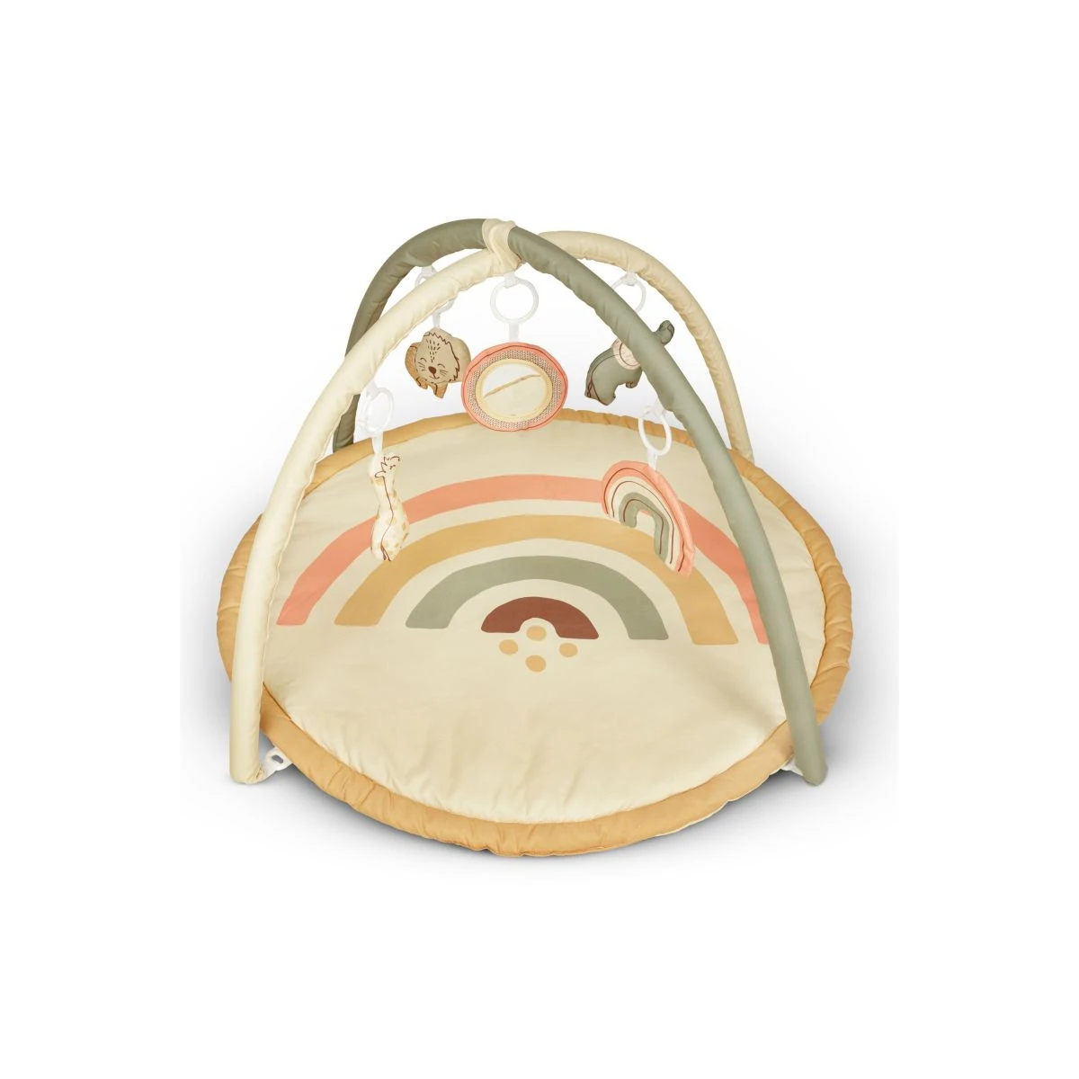 HAKUNA MATTE Mata edukacyjna z zabawkami dla niemowląt Baby Activity Gym 85 cm Tęczowa Dżungla | Pan Piksel