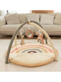 HAKUNA MATTE Mata edukacyjna z zabawkami dla niemowląt Baby Activity Gym 85 cm Tęczowa Dżungla | Pan Piksel