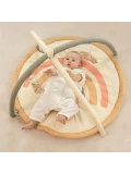 HAKUNA MATTE Mata edukacyjna z zabawkami dla niemowląt Baby Activity Gym 85 cm Tęczowa Dżungla | Pan Piksel