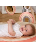HAKUNA MATTE Mata edukacyjna z zabawkami dla niemowląt Baby Activity Gym 85 cm Tęczowa Dżungla | Pan Piksel