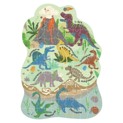 FLOSS & ROCK Puzzle 120 elementów Dinozaury | Pan Piksel