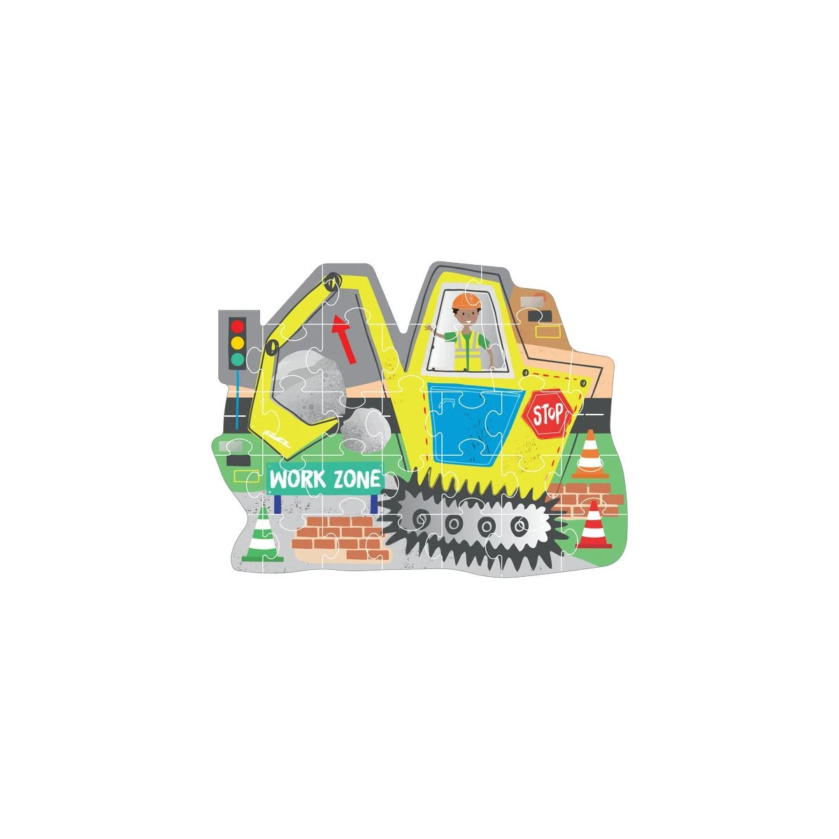 FLOSS & ROCK Puzzle 30 elementów Na budowie | Pan Piksel
