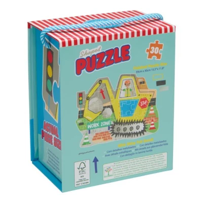 FLOSS & ROCK Puzzle 30 elementów Na budowie | Pan Piksel