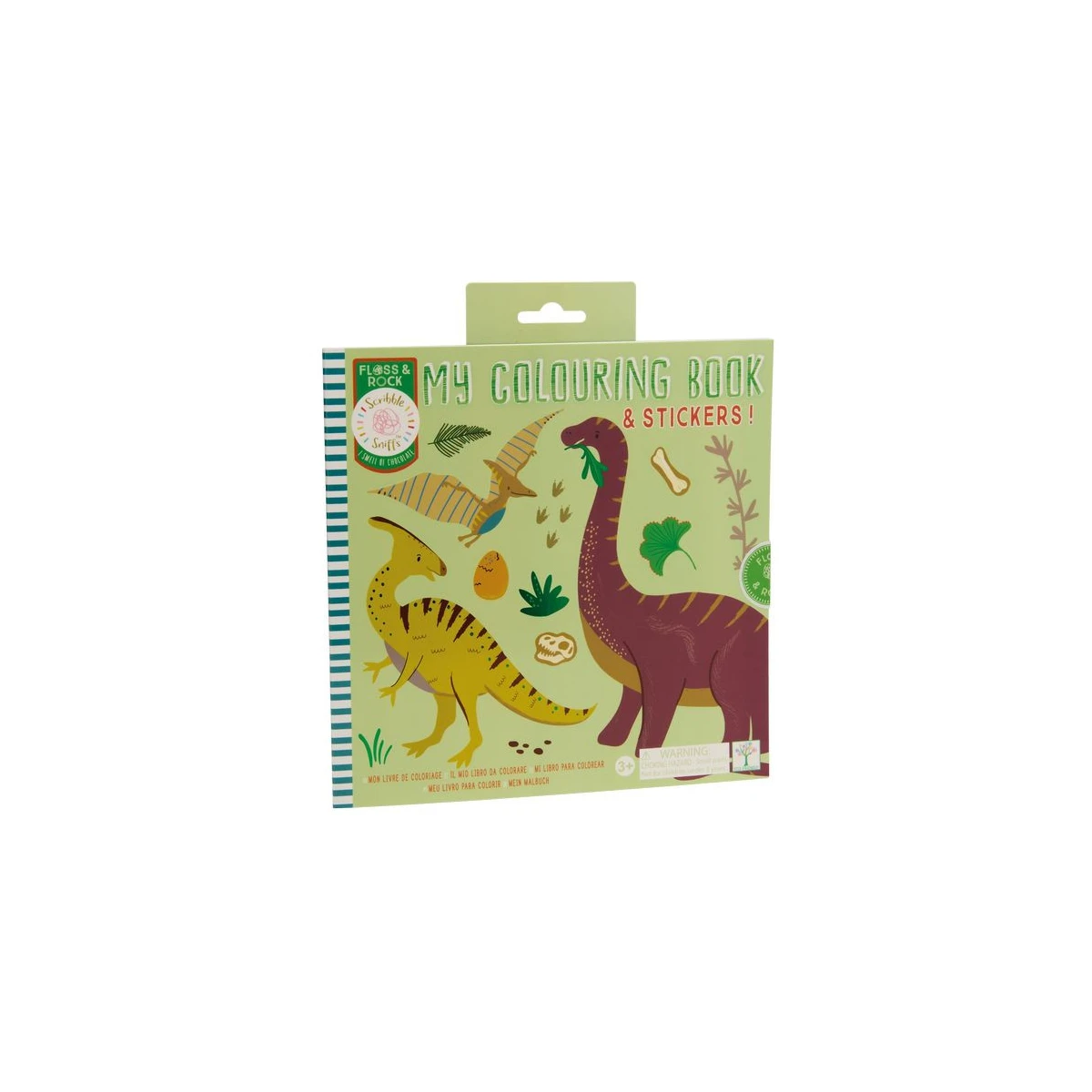 FLOSS & ROCK Kolorowanka z pachnącą okładką Dinozaury | Pan Piksel