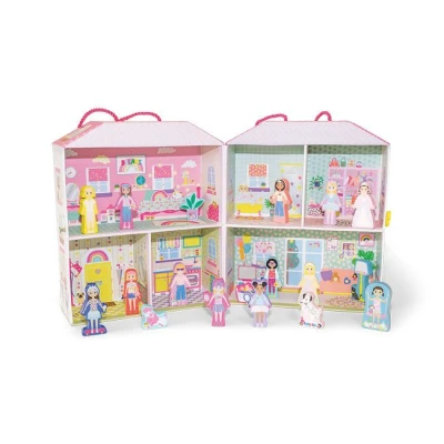 FLOSS & ROCK Domek z 18 figurkami Przyjaciółki | Pan Piksel