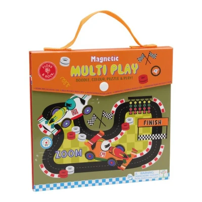 FLOSS & ROCK Zestaw magnetycznych i plastycznych zabaw 4 w 1 Auta | Pan Piksel