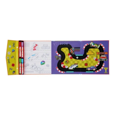 FLOSS & ROCK Zestaw magnetycznych i plastycznych zabaw 4 w 1 Auta | Pan Piksel