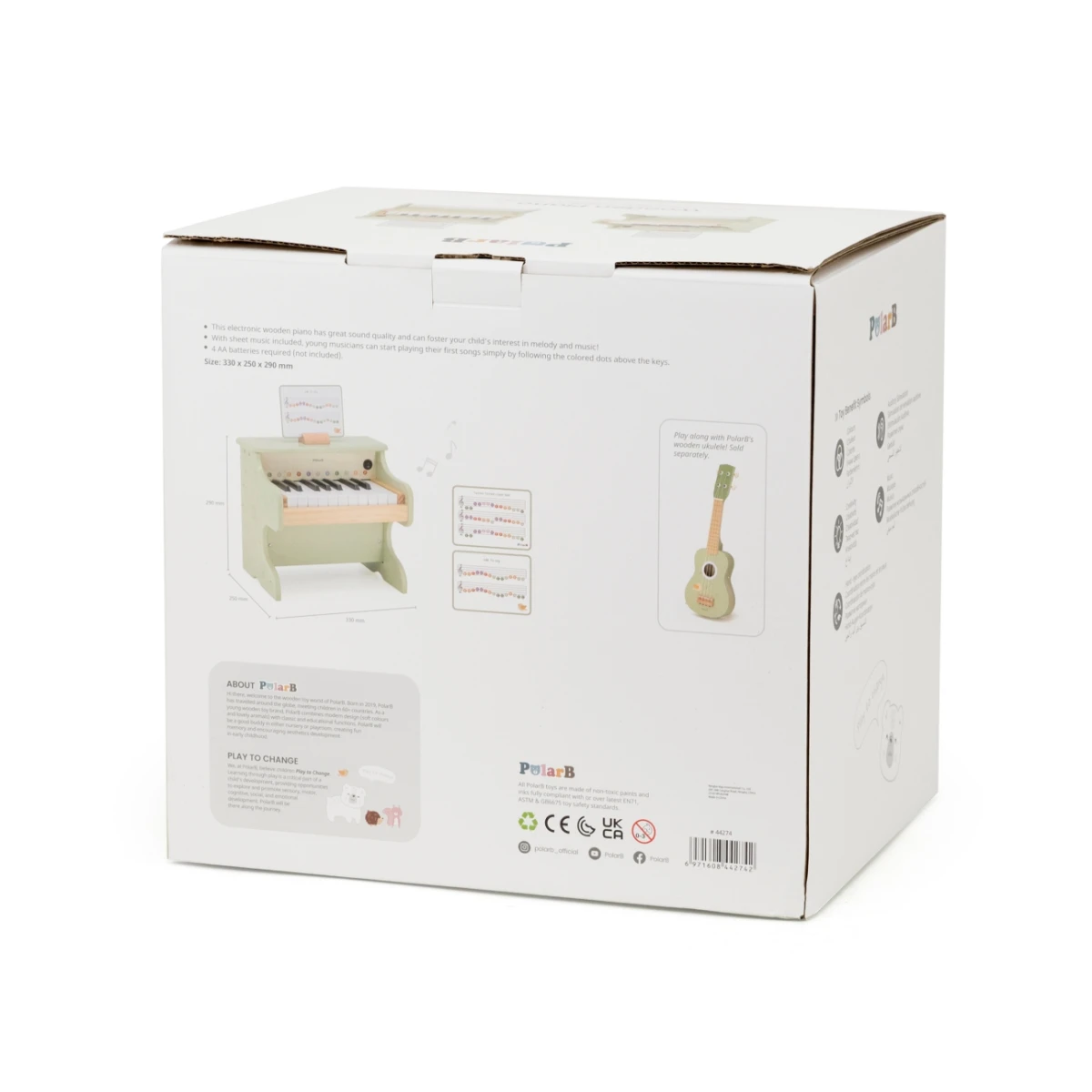 Viga 44274 PolarB Drewniane pianino dla dzieci | Pan Piksel
