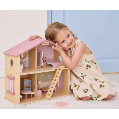 Drewniany domek dla lalek 44256 Viga | Pan Piksel