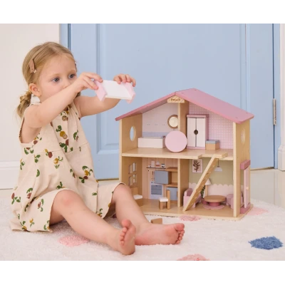 Drewniany domek dla lalek 44256 Viga | Pan Piksel