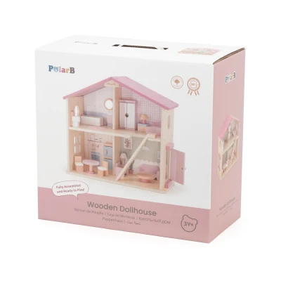 Drewniany domek dla lalek 44256 Viga | Pan Piksel