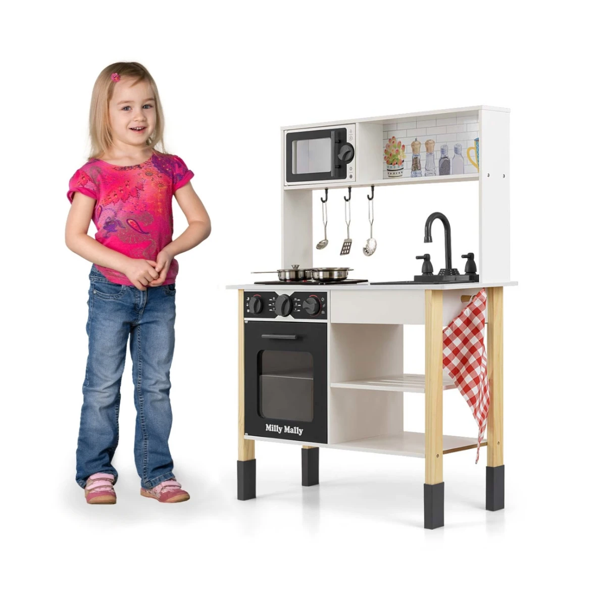 Milly Mally Drewniana kuchnia Astrid Black | Pan Piksel