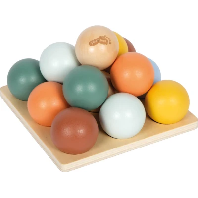 SMALL FOOT Drewniana gra w sortowanie kolorów z kulkami i planszą Montessori | Pan Piksel
