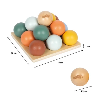 SMALL FOOT Drewniana gra w sortowanie kolorów z kulkami i planszą Montessori | Pan Piksel