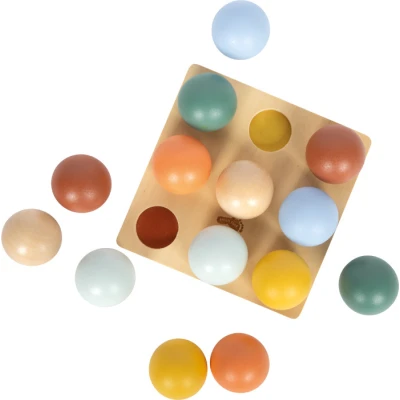 SMALL FOOT Drewniana gra w sortowanie kolorów z kulkami i planszą Montessori | Pan Piksel