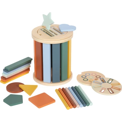 SMALL FOOT Sorter drewniany Montessori z wymiennymi planszami i elementami | Pan Piksel