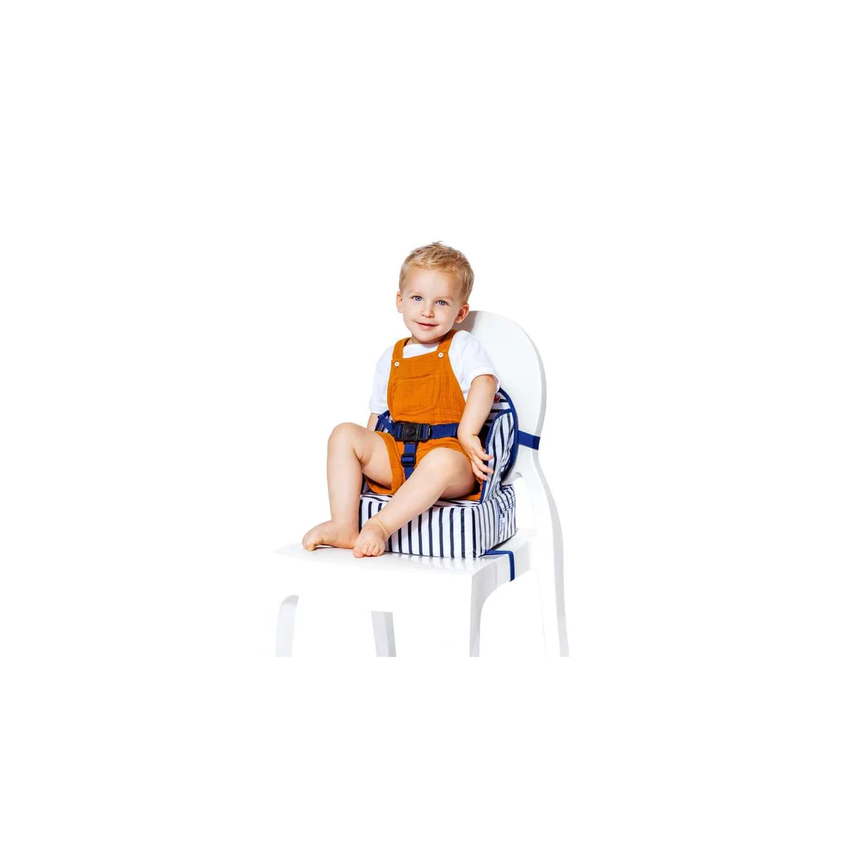 BABY TO LOVE Podstawka podwyższająca Easy UP paski niebieska | Pan Piksel