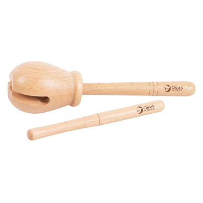 CLASSIC WORLD EDU Drewniany Instrument Muzyczny Woodblock Rytmiczny 2 el. | Pan Piksel