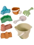 WOOPIE GREEN Zestaw do Piasku  w Wiaderku Zamki 8 el. BIODEGRADOWALNY ORGANICZNY MATERIAŁ | Pan Piksel