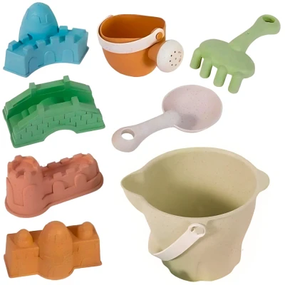 WOOPIE GREEN Zestaw do Piasku  w Wiaderku Zamki 8 el. BIODEGRADOWALNY ORGANICZNY MATERIAŁ | Pan Piksel