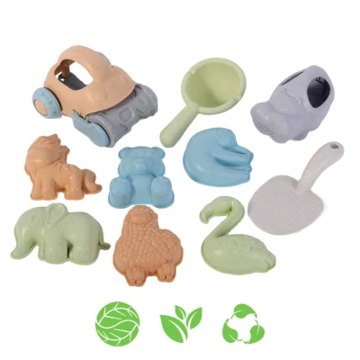 WOOPIE GREEN Zestaw do Piasku z Samochodzikiem 10 el. BIODEGRADOWALNY ORGANICZNY MATERIAŁ | Pan Piksel