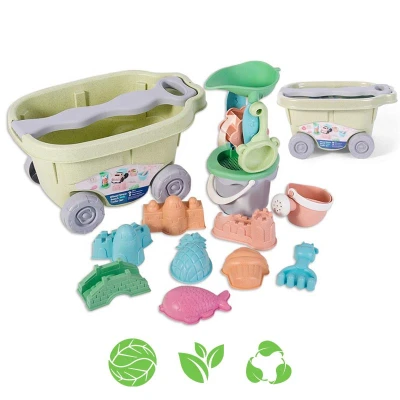 WOOPIE GREEN Zestaw do Piasku z Wózkiem 13 el. BIODEGRADOWALNY ORGANICZNY MATERIAŁ | Pan Piksel