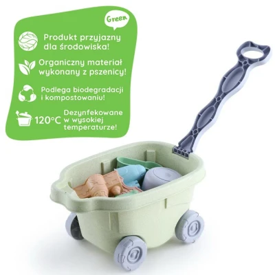 WOOPIE GREEN Zestaw do Piasku z Wózkiem 13 el. BIODEGRADOWALNY ORGANICZNY MATERIAŁ | Pan Piksel