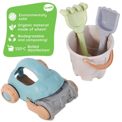 WOOPIE GREEN Zestaw do Piasku z Wiaderkiem i Samochodzikiem 10 el. BIODEGRADOWALNY ORGANICZNY MATERIAŁ | Pan Piksel
