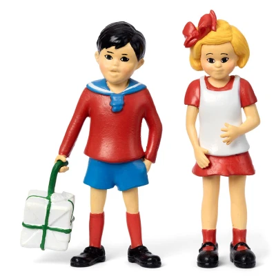 MICKI Figurki Tommy i Annika zestaw dla dzieci Pippi Langstrumpf zabawa lalkami | Pan Piksel