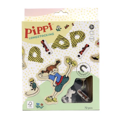 MICKI Magnetyczne literki i obrazki edukacyjna zabawka dla dzieci zestaw Pippi | Pan Piksel