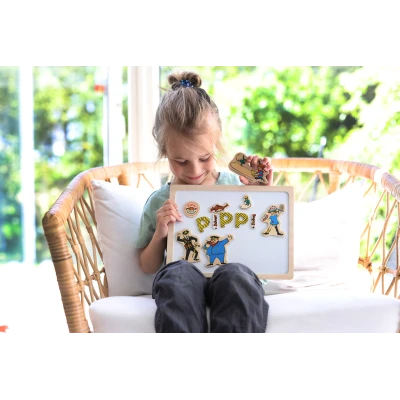 MICKI Magnetyczne literki i obrazki edukacyjna zabawka dla dzieci zestaw Pippi | Pan Piksel