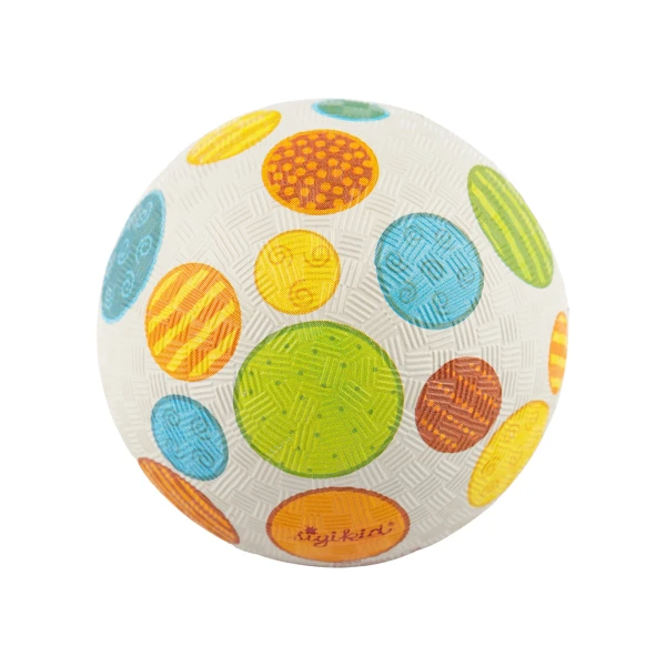 SIGIKID Piłka dla dzieci kauczukowa szara w kółka 12 cm | Pan Piksel