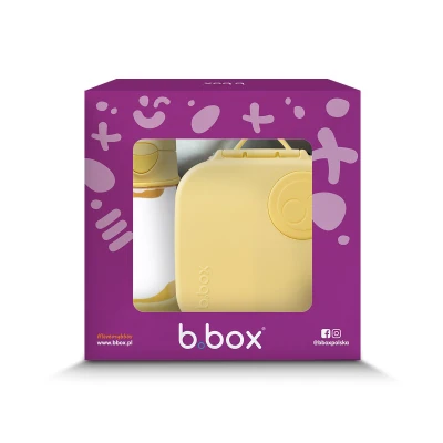 B.BOX Zestaw Sportowa butelka tritanowa 450 ml + Mini Lunchbox Lemon Twist | Pan Piksel