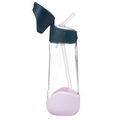 B.BOX Butelka na wodę tritanowa ze słomką 600ml Indigo Rose | Pan Piksel