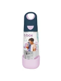 B.BOX Butelka na wodę tritanowa ze słomką 600ml Indigo Rose | Pan Piksel