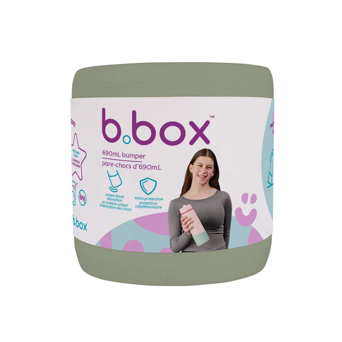 B.BOX Nakładka na butelkę 690 ml Olive | Pan Piksel