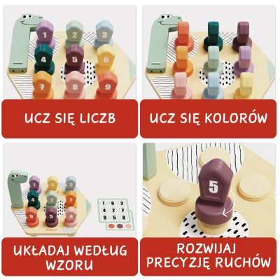 TOPBRIGHT Gra do nauki kolorów i liczb Dino 36m+ | Pan Piksel