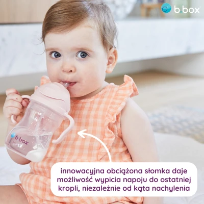 B.BOX Zestaw na start 3w1 bidon ze słomką 240 ml borówkowy+ smycz Ocean Breeze + zapasowe słomki | Pan Piksel