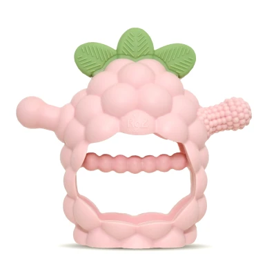 RAZBABY Gryzak silikonowy Razberry Grip różowy | Pan Piksel