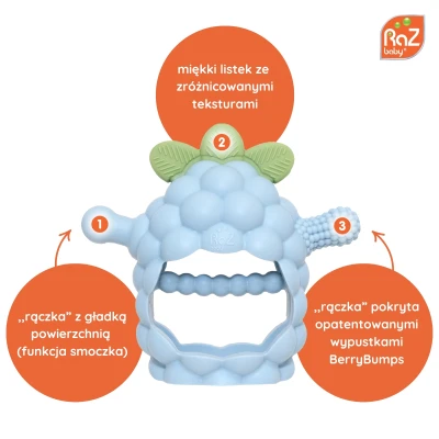 RAZBABY Gryzak silikonowy Razberry Grip różowy | Pan Piksel