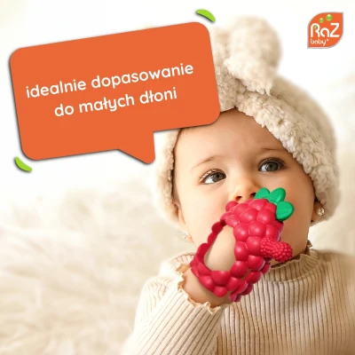 RAZBABY Gryzak silikonowy Razberry Grip różowy | Pan Piksel