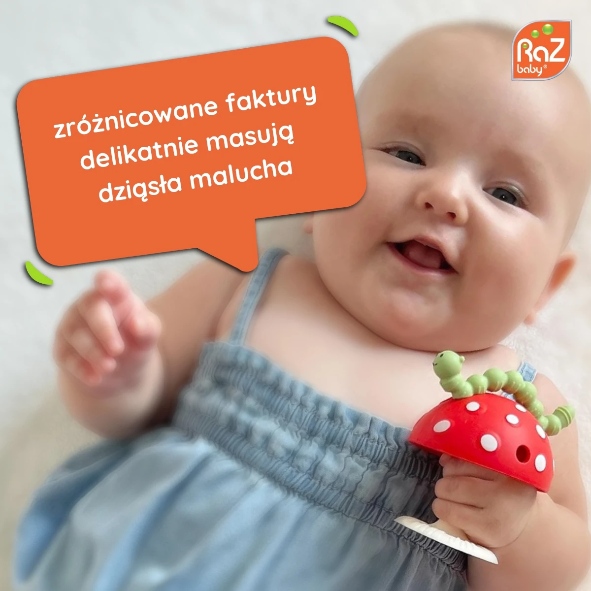 RAZBABY Gryzak Chompy z przyssawką różowy | Pan Piksel